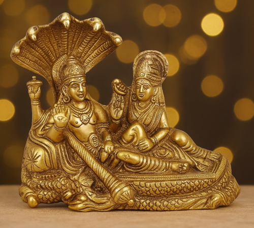 Brass Lakshmi Vishnu Idol