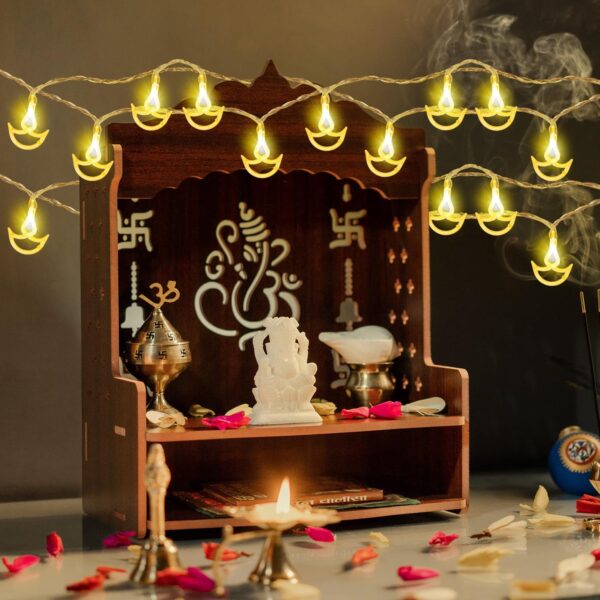 14 LED Diwali Diya,10 Feet Warm White Fairy Lights for Home