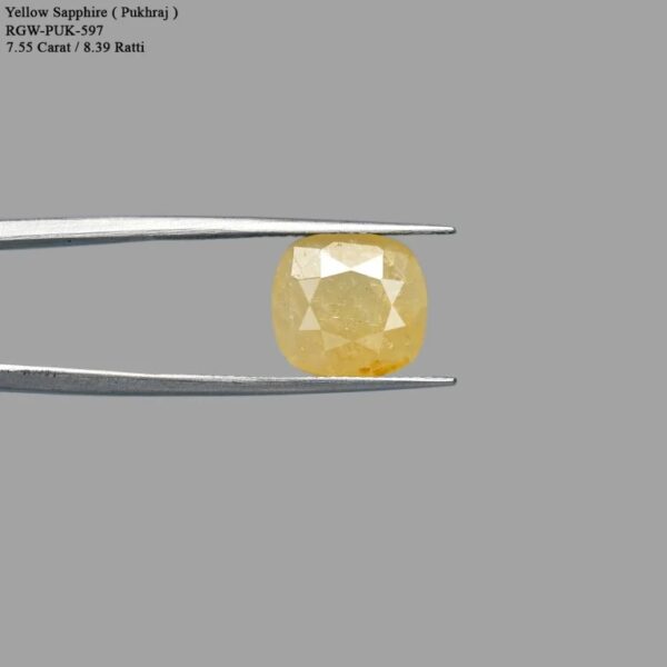 7.55 Carats Yellow Sapphire