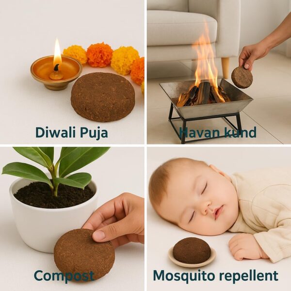 100% Natural Holy Cow Dung for Hawan, Pujan