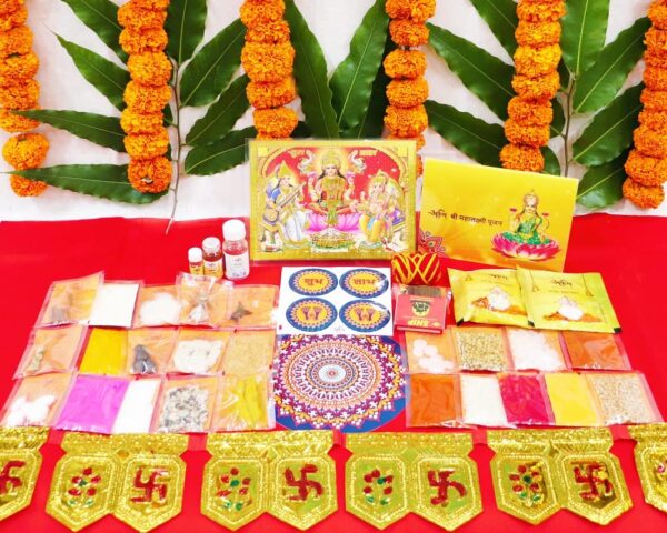 Lakshmi Pujan Puja Kit with Puja Vidhi and 35+ Items
