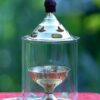 Brass and Glass akhand deep Diya with Cover for Puja
