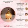 Set of 2 Golden Brass and Crystal Akhand Diya for Puja