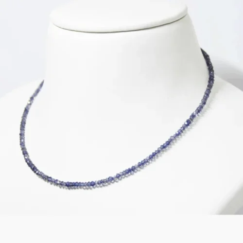 Natural Iolite (Neeli) Beads Mala