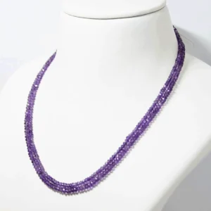 Natural Amethyst Mala Necklace – Purple Crystal Healing Beads