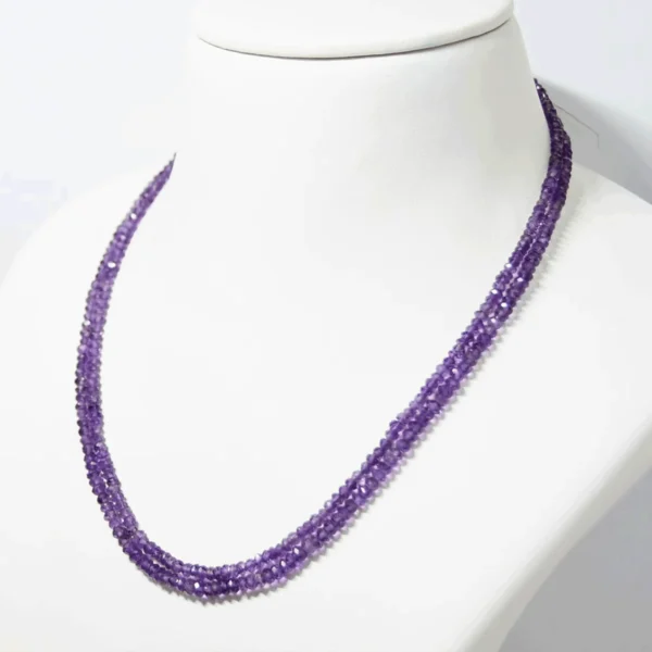 Natural Amethyst Mala Necklace – Purple Crystal Healing Beads
