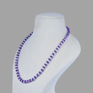 Elegant Amethyst & Pearl Beads Mala – Purple & White Necklace