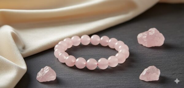 Natural Rose Quartz Beads Bracelet for Self-Love & Harmony