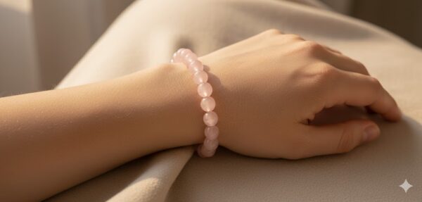 Natural Rose Quartz Beads Bracelet for Self-Love & Harmony