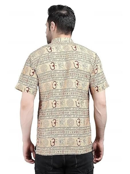 513jpPNatL._SY606_.jpg Om Printed Straight Kurta T-Shirt for Men