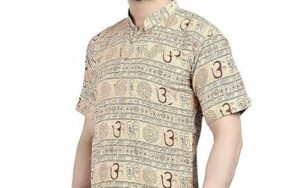 Om Printed Straight Kurta T-Shirt for Men