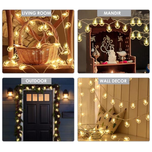 14 LED Diwali Diya,10 Feet Warm White Fairy Lights for Home
