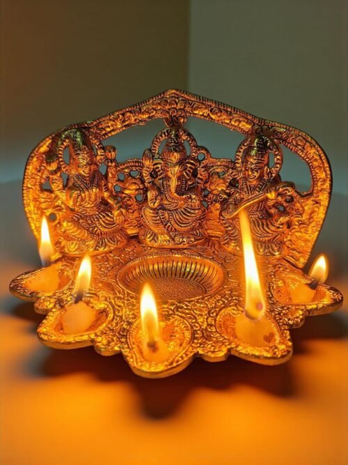Laxmi Ganesh Saraswati Idol Diya Oil Lamp Deepak