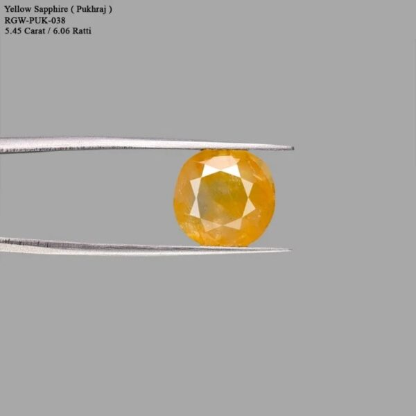 5.45 Carats Yellow Sapphire