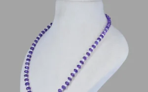 Elegant Amethyst & Pearl Beads Mala – Purple & White Necklace