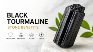 Black Tourmaline stone benefits for protection, healing, positivity, grounding, and negative energy removal.