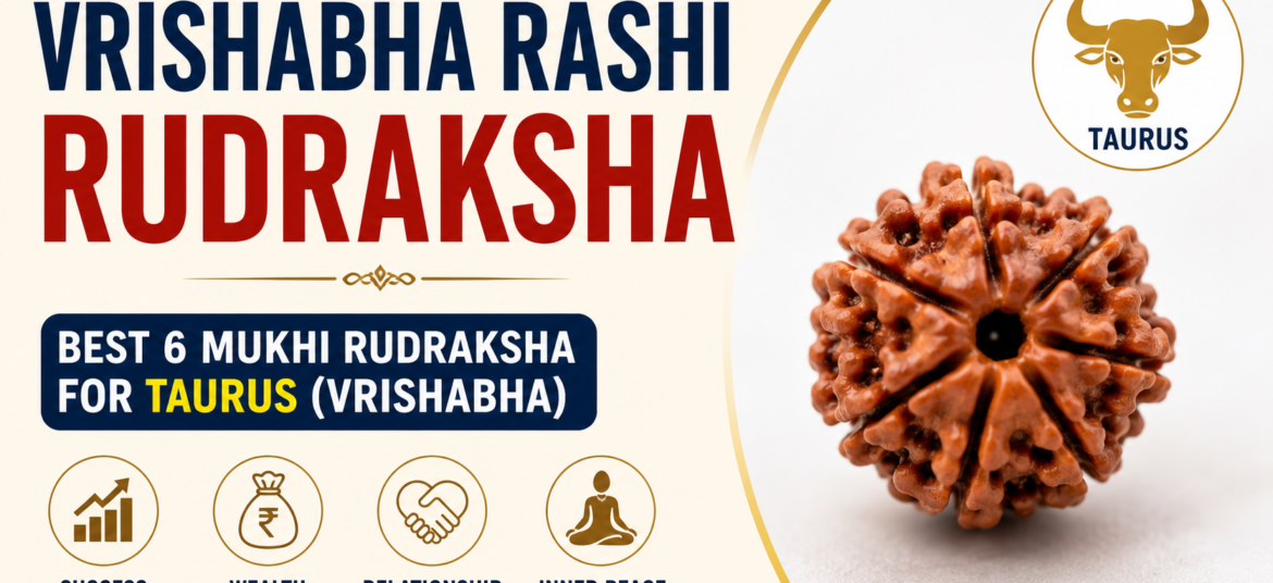 Vrishabha Rashi Rudraksha 6 Mukhi Rudraksha for Taurus Zodiac Sign