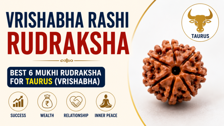 Vrishabha Rashi Rudraksha 6 Mukhi Rudraksha for Taurus Zodiac Sign