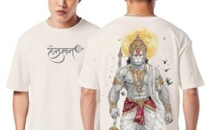 Hanuman god of Strength Graphic Oversized Cotton T Shirt for Men and Women
