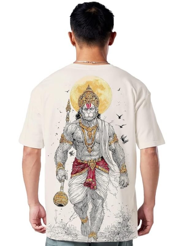 Hanuman god of Strength Graphic Oversized Cotton T Shirt for Men and Women