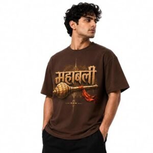Mahabali Hanuman Oversized Spiritual Graphic T-Shirt for Men