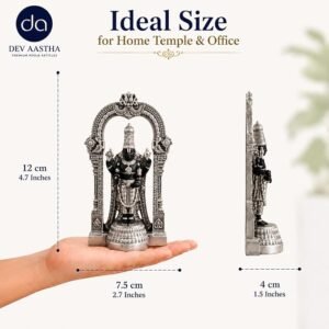 61qBZiVbnUL._SX679_ Silver Plated Tirupati Balaji Idol 4.7 Inch