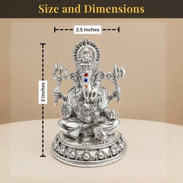 Silver Plated Ganesh Idol 3 Inch with Gift Box