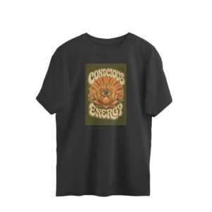 Unisex Vintage Psychedelic Lotus T-Shirt – “Conscious Energy” Mindful Streetwear Graphic Tee - Mockup