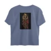 Cosmic Trishul & Rudraksha Graphic Print T-Shirt – Lord Shiva Crescent Moon Spiritual Oversized Cotton Tee